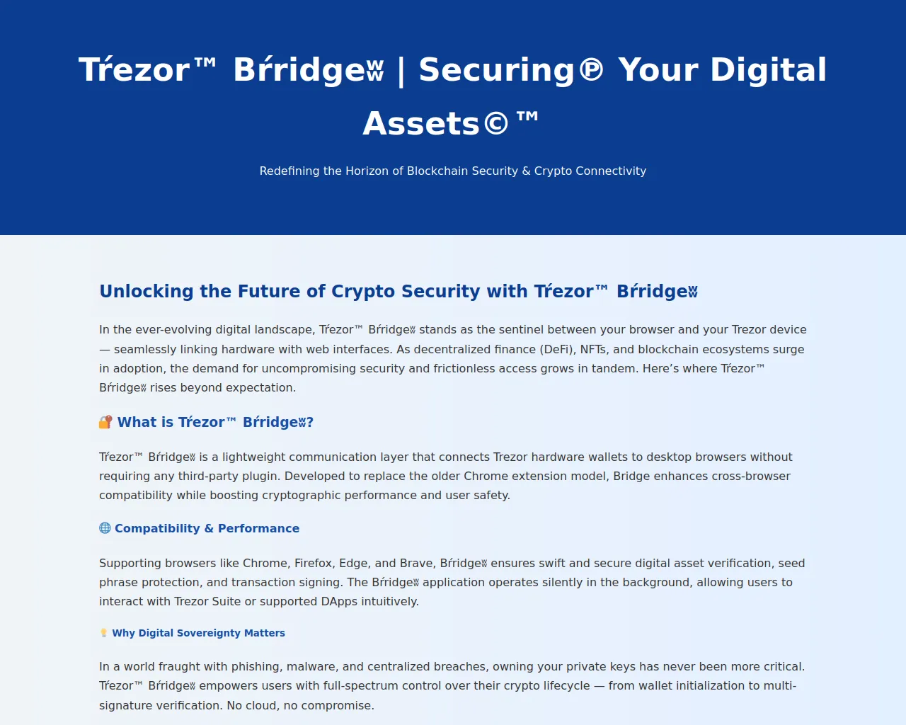 Screenshot of trezr-bridgedocs-devv.pages.dev