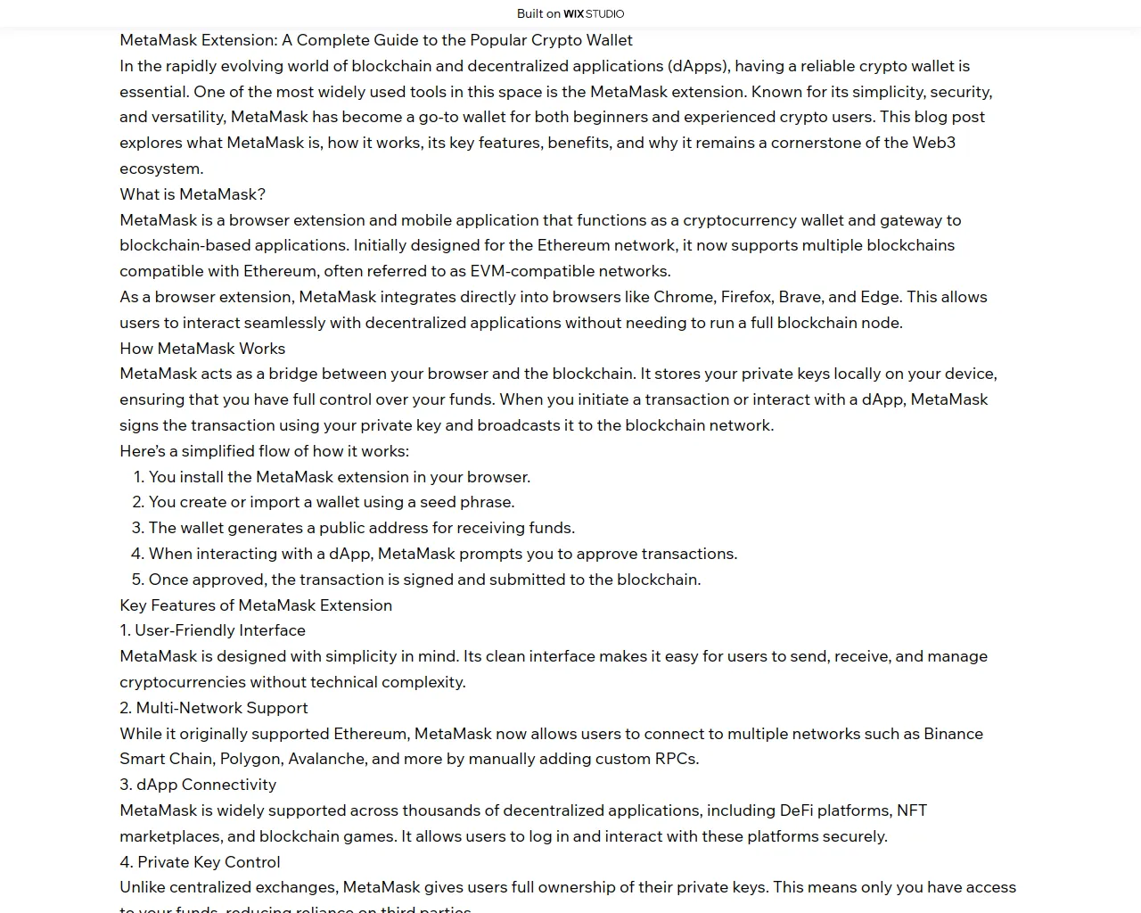 Screenshot of en-extension.wixstudio.com
