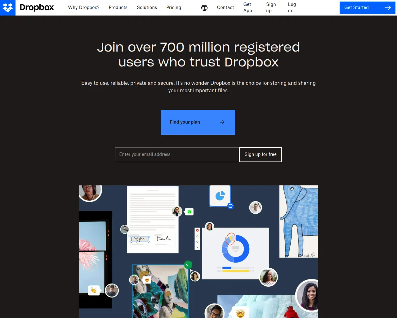 Screenshot of dropbox-home-page-cloneable.webflow.io