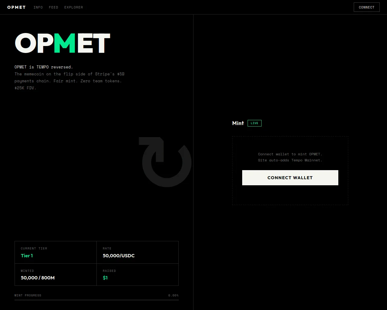 Screenshot of opmet.xyz