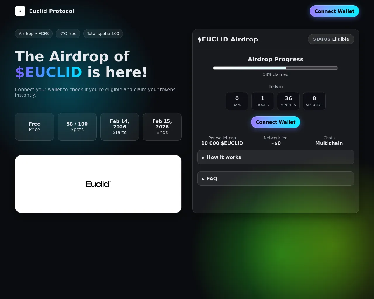 Screenshot of euciidprotocol.xyz