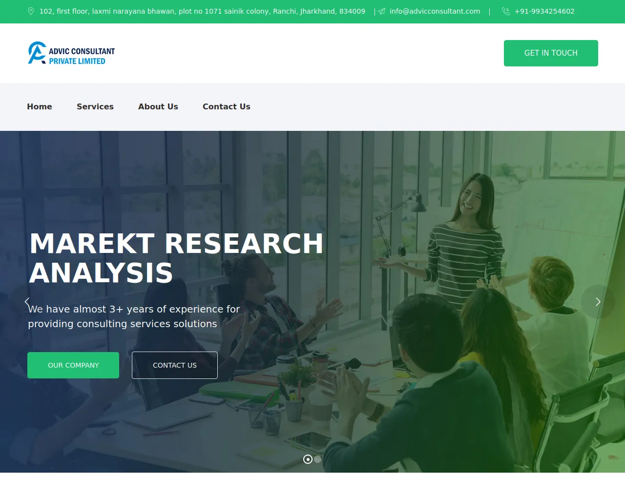 Screenshot of advicconsultant.com