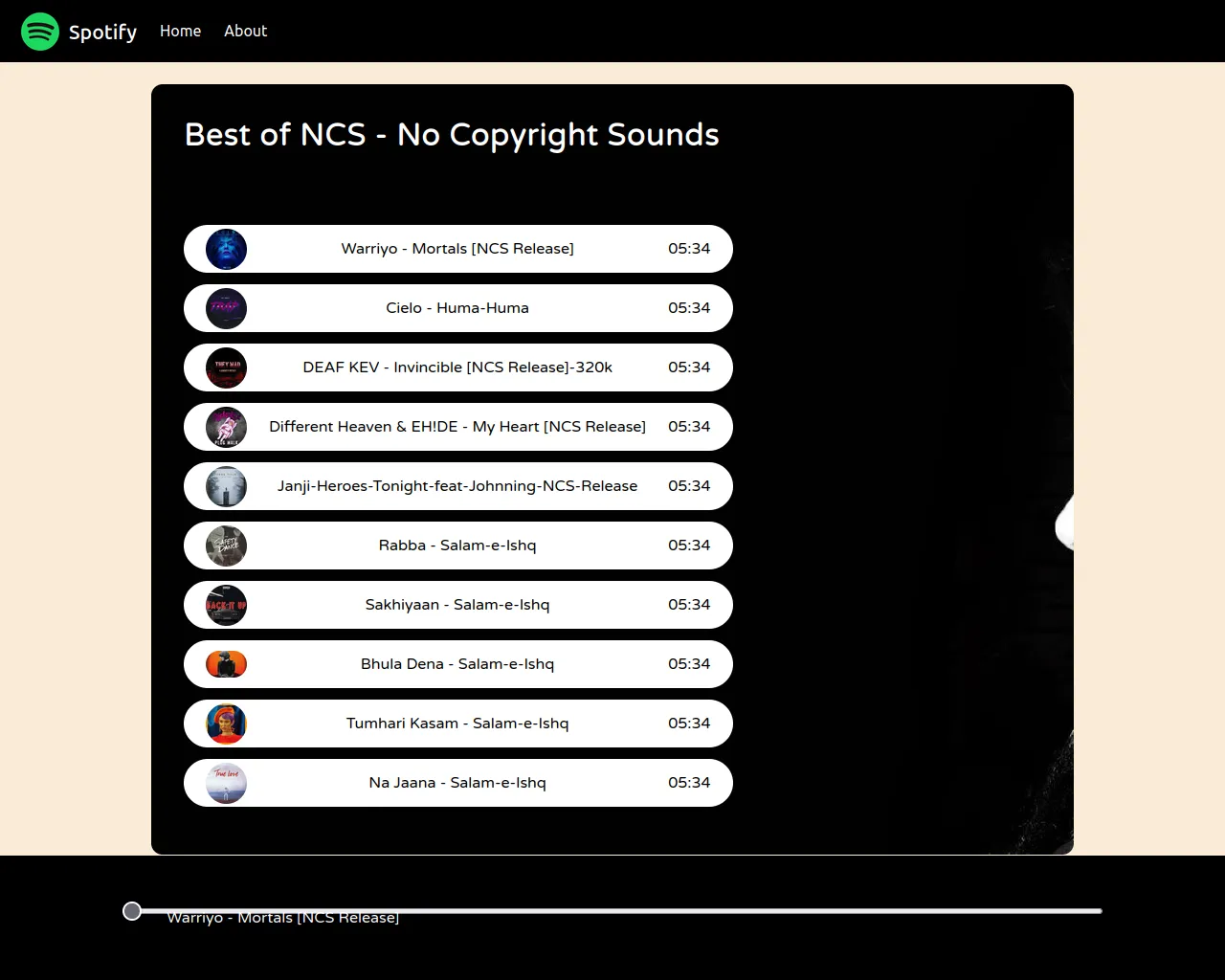 Screenshot of spotify-clone-blue.vercel.app