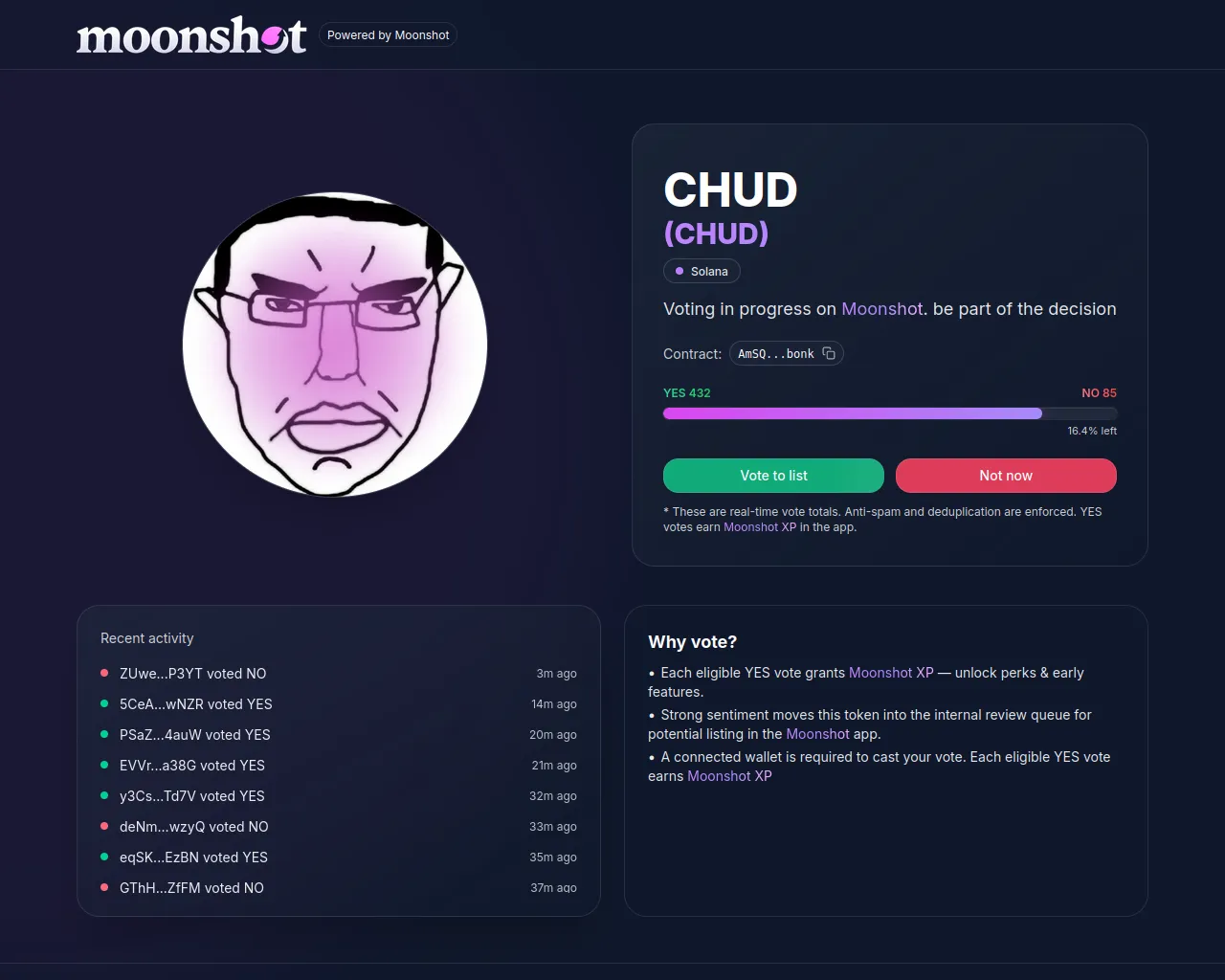 Screenshot of reveal-moonshot.xyz