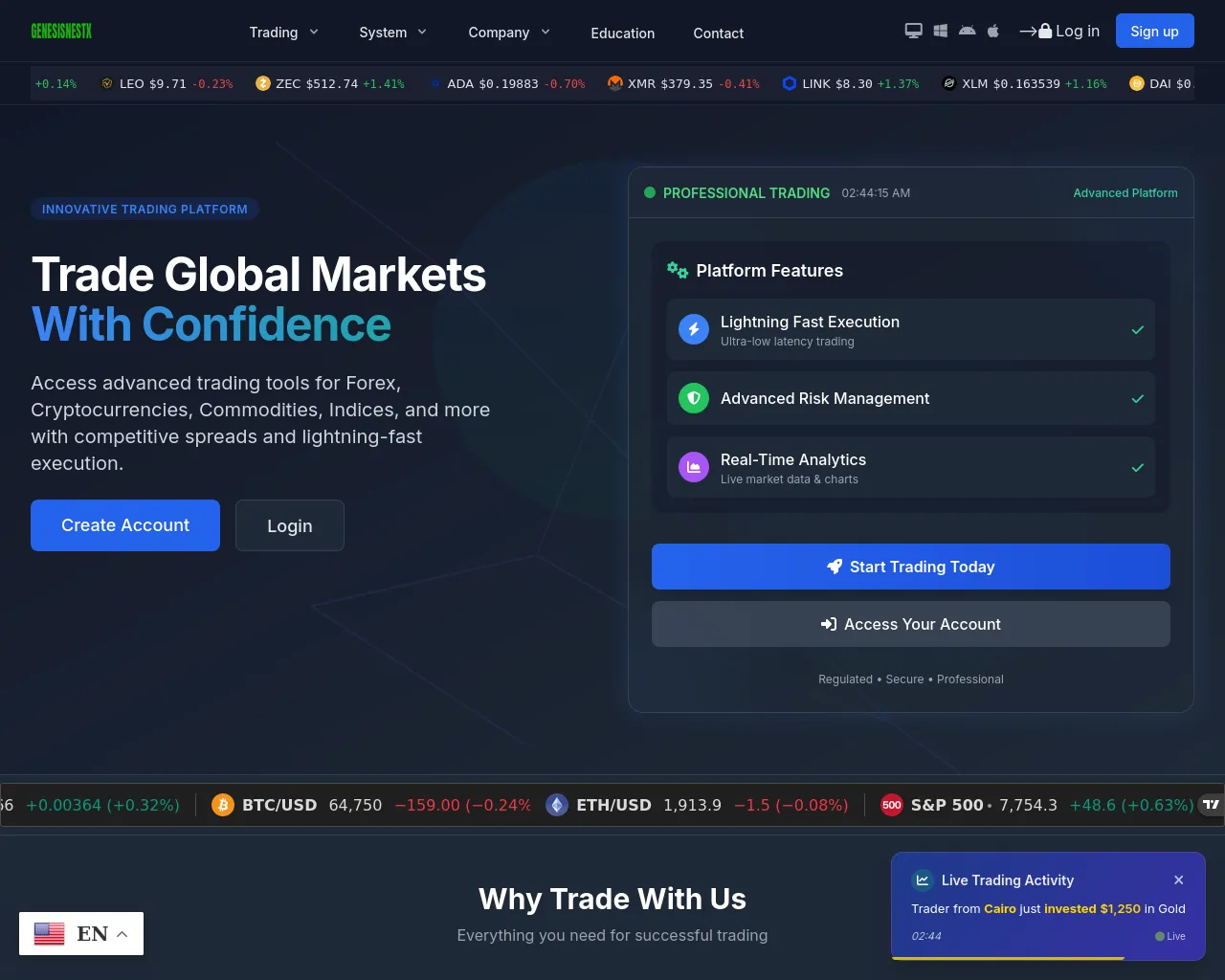Screenshot of genesisnestx.com