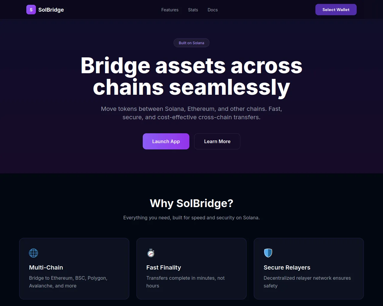 Screenshot of solbridge-xchain.pages.dev