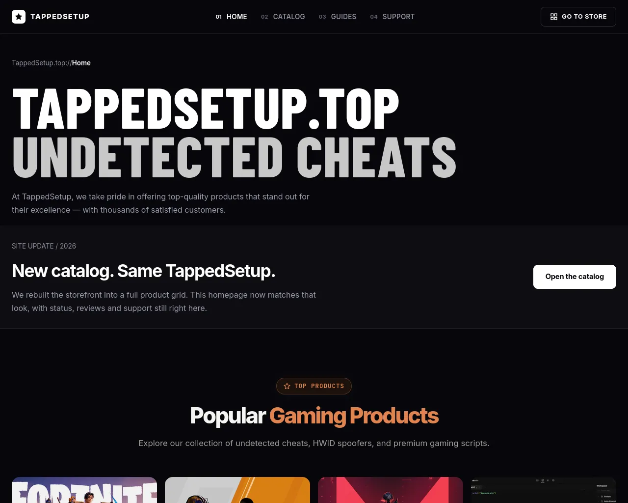 Screenshot of tappedsetup.top