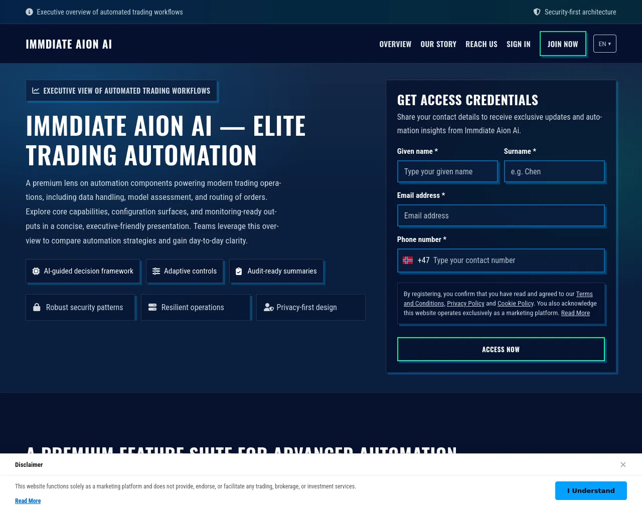 Screenshot of immdiateaion-ai.pro