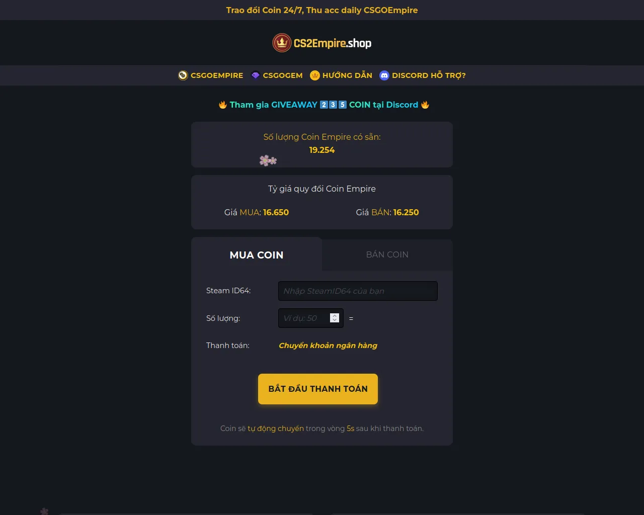 Screenshot of cs2empire.shop