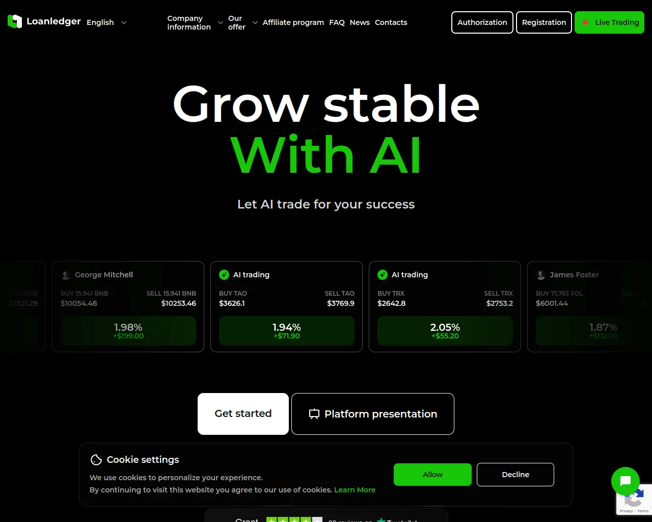 Screenshot of loanledger.net