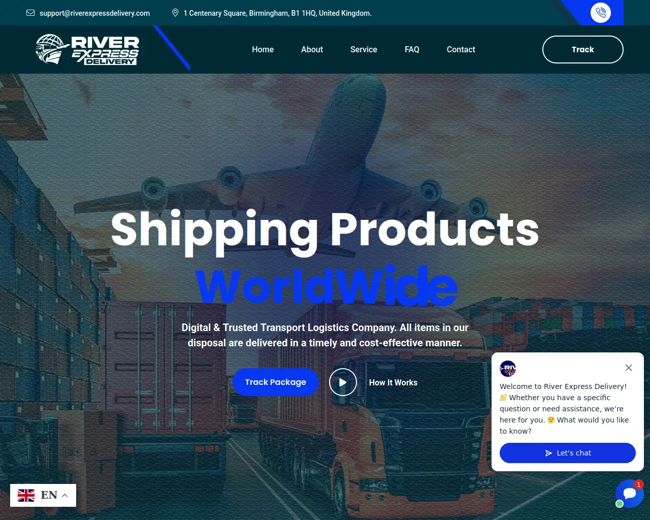 Screenshot of riverexpressdelivery.com