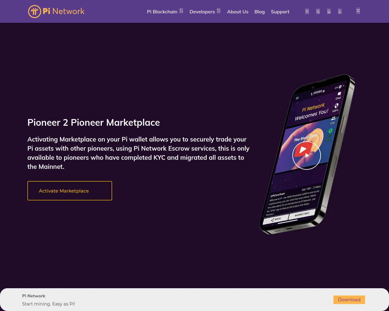 Screenshot of p2pmarkets-pi-info.com