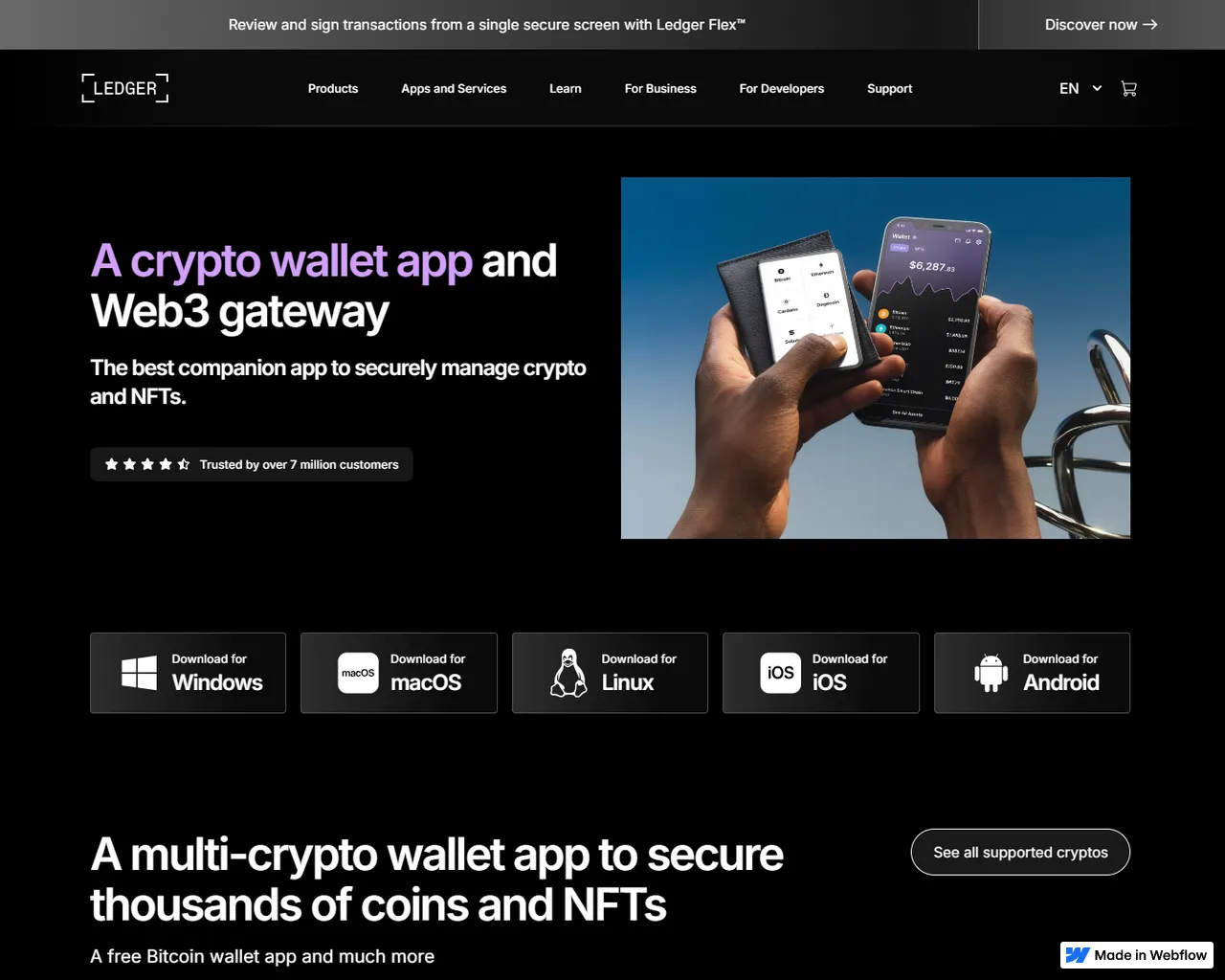 Screenshot of web-ledger-live-log-authh.webflow.io