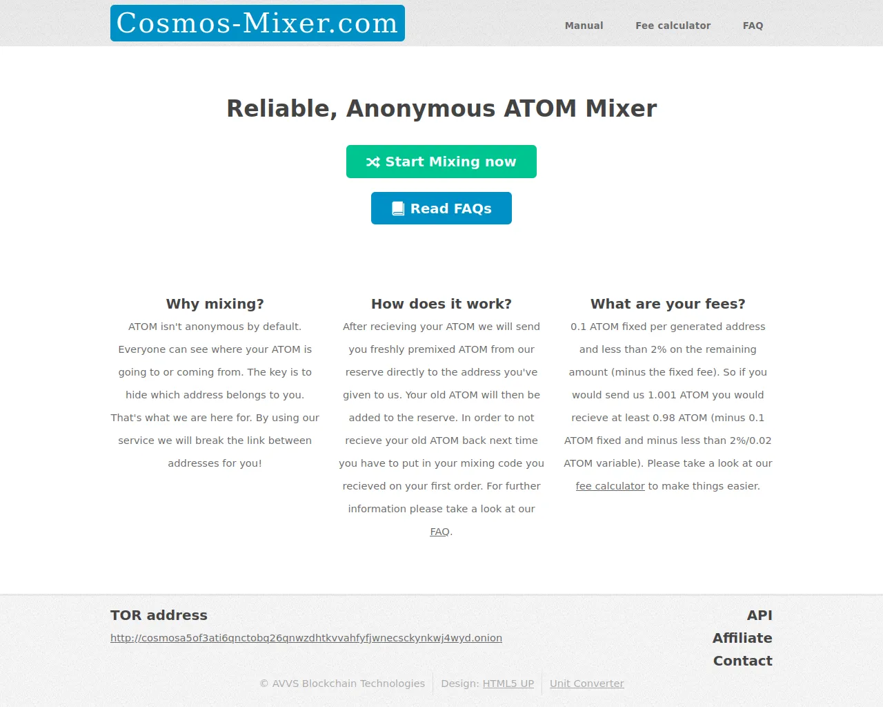 Screenshot of cosmos-mixer.com