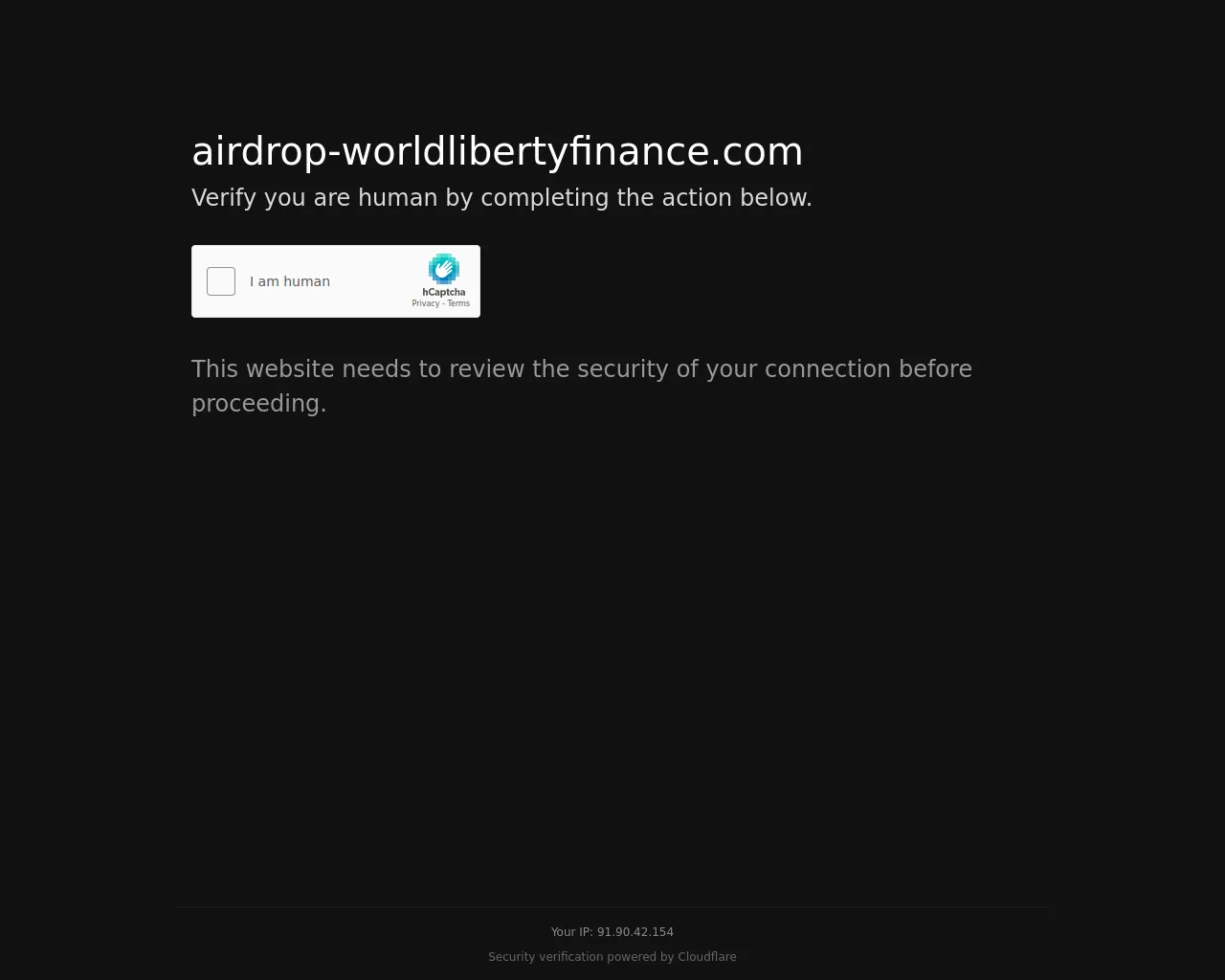 Screenshot of airdrop-worldlibertyfinance.com