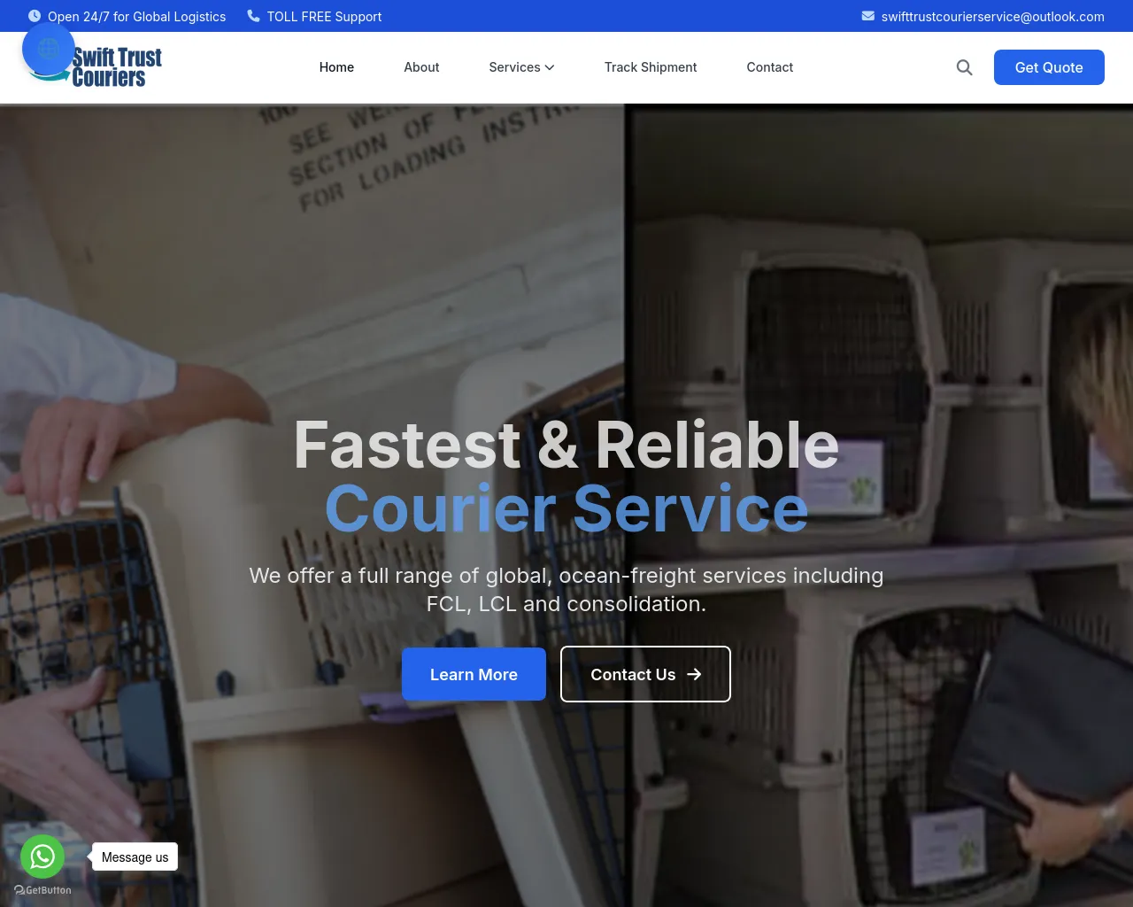 Screenshot of swifttrustcouriers.com