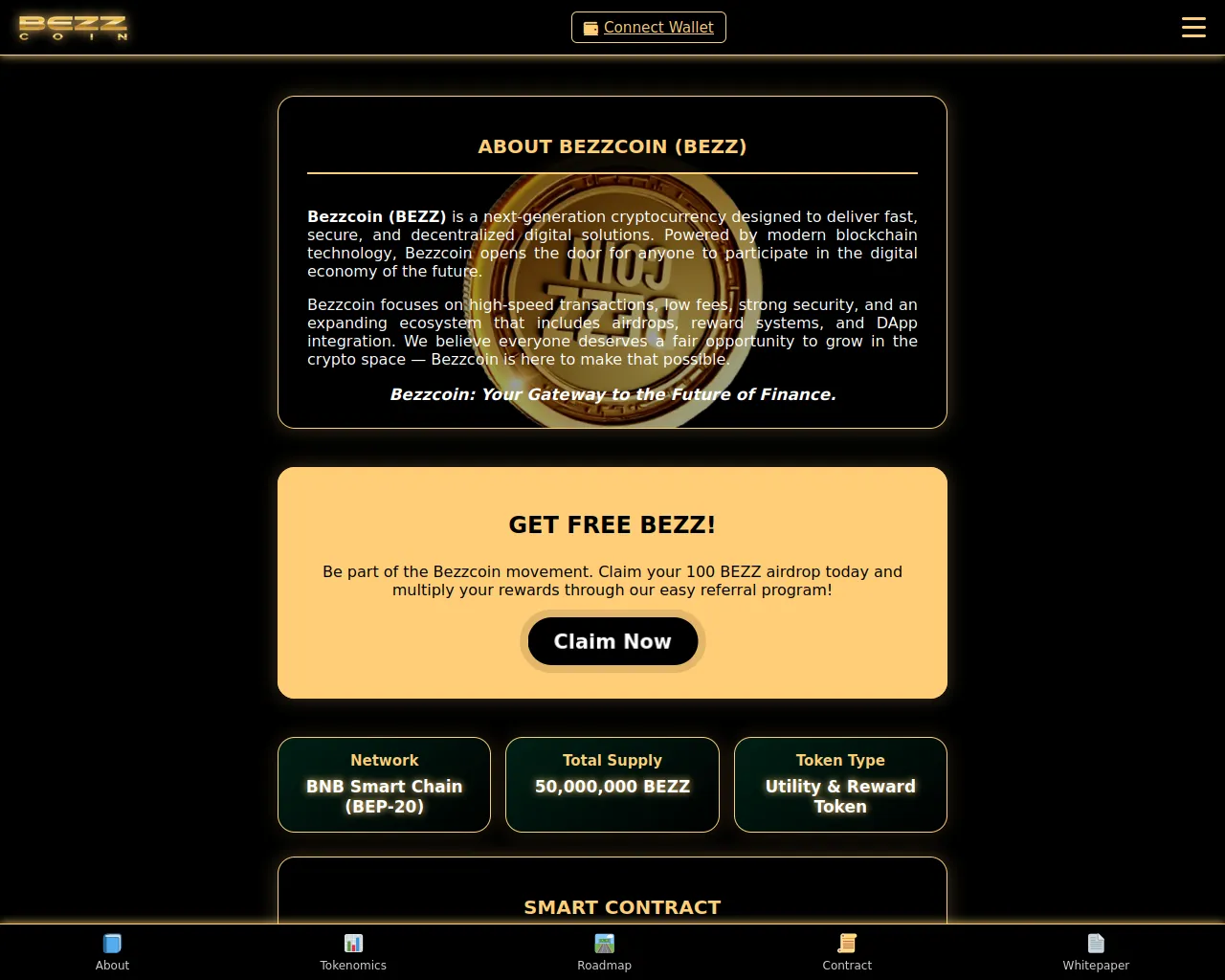 Screenshot of bezzcoin.xyz