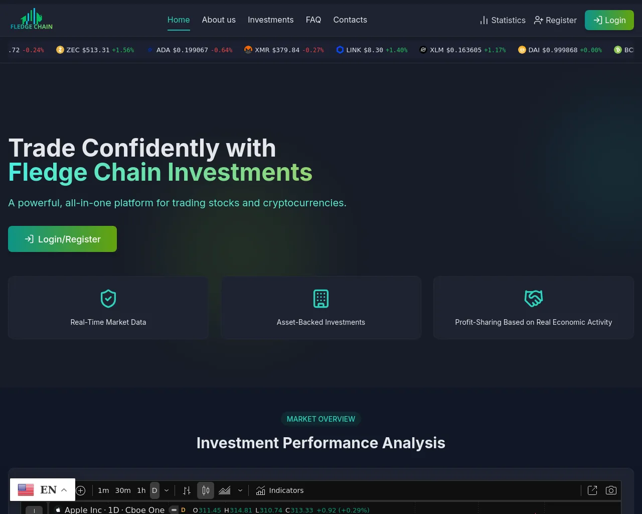 Screenshot of fledgechain.com