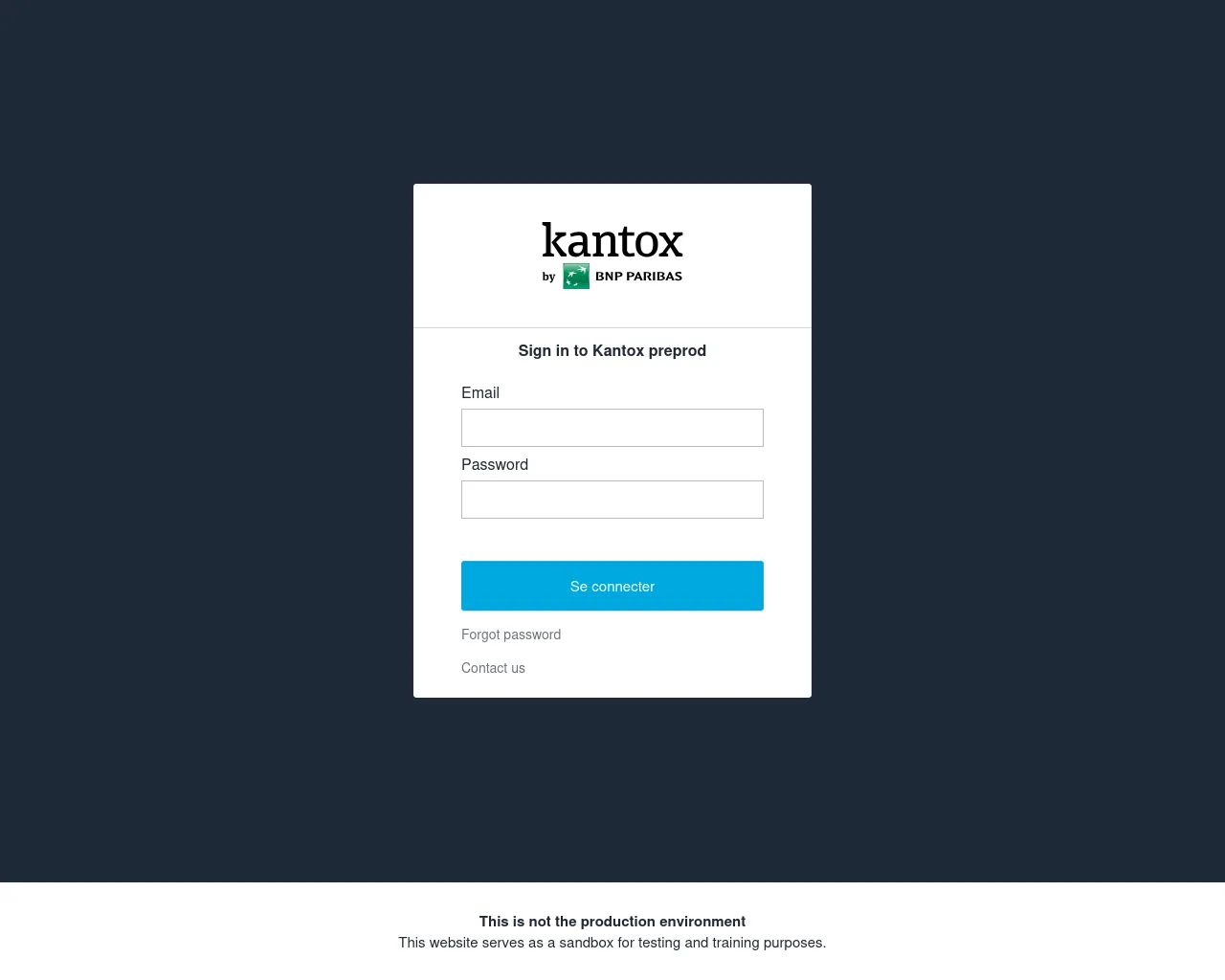 Screenshot of kantox-preprod.com