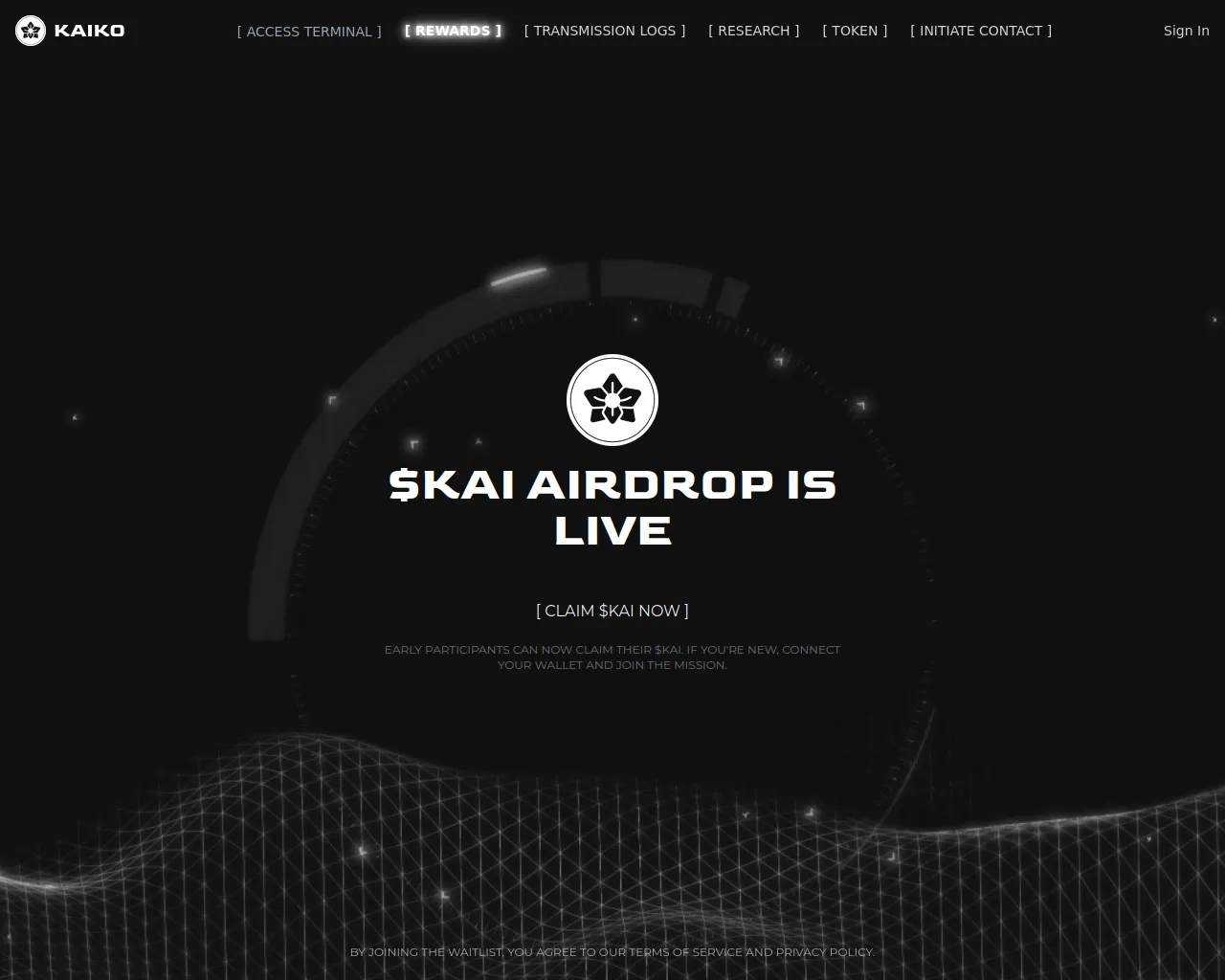 Screenshot of rewards-kaiko.com