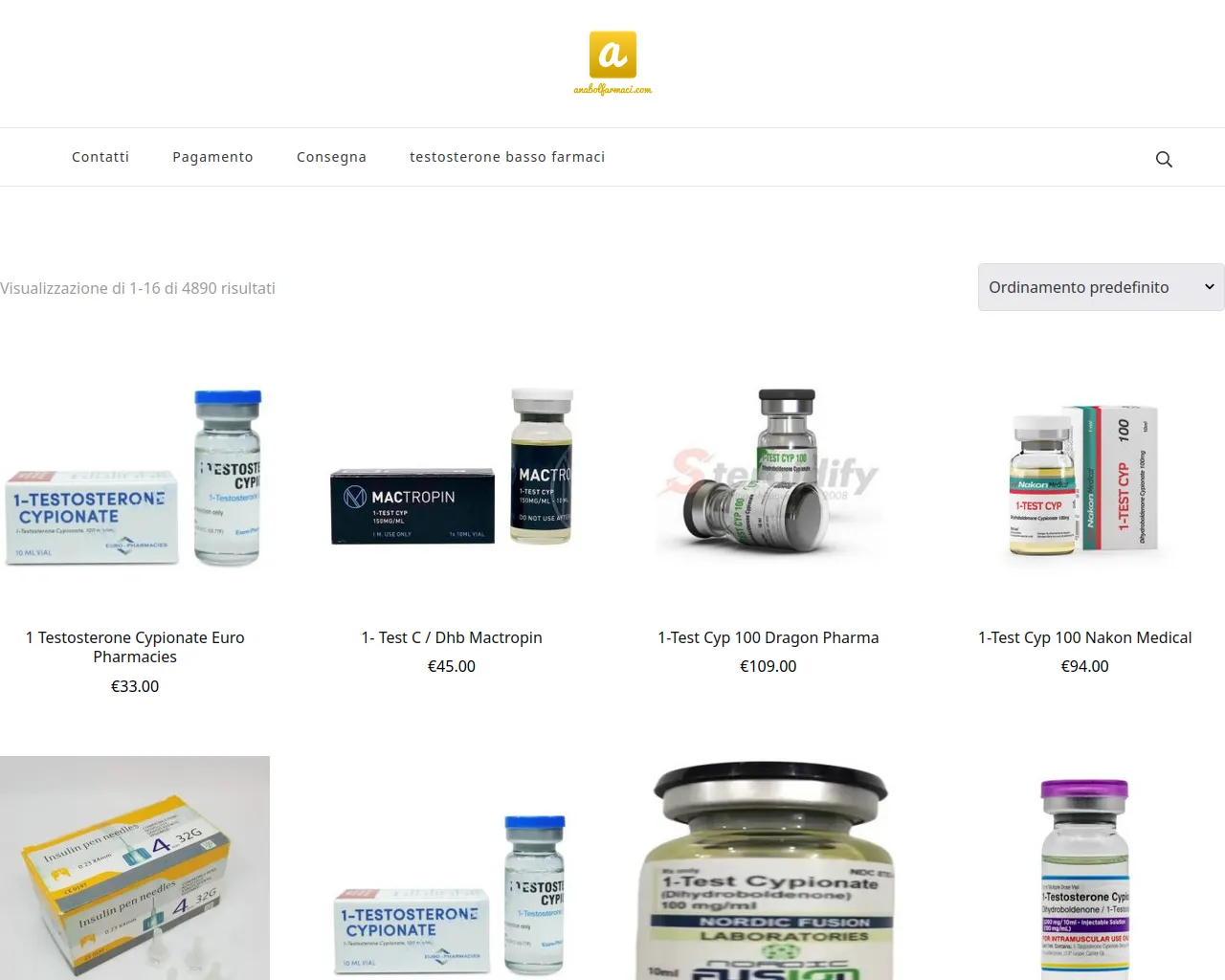 Screenshot of anabolfarmaci.com