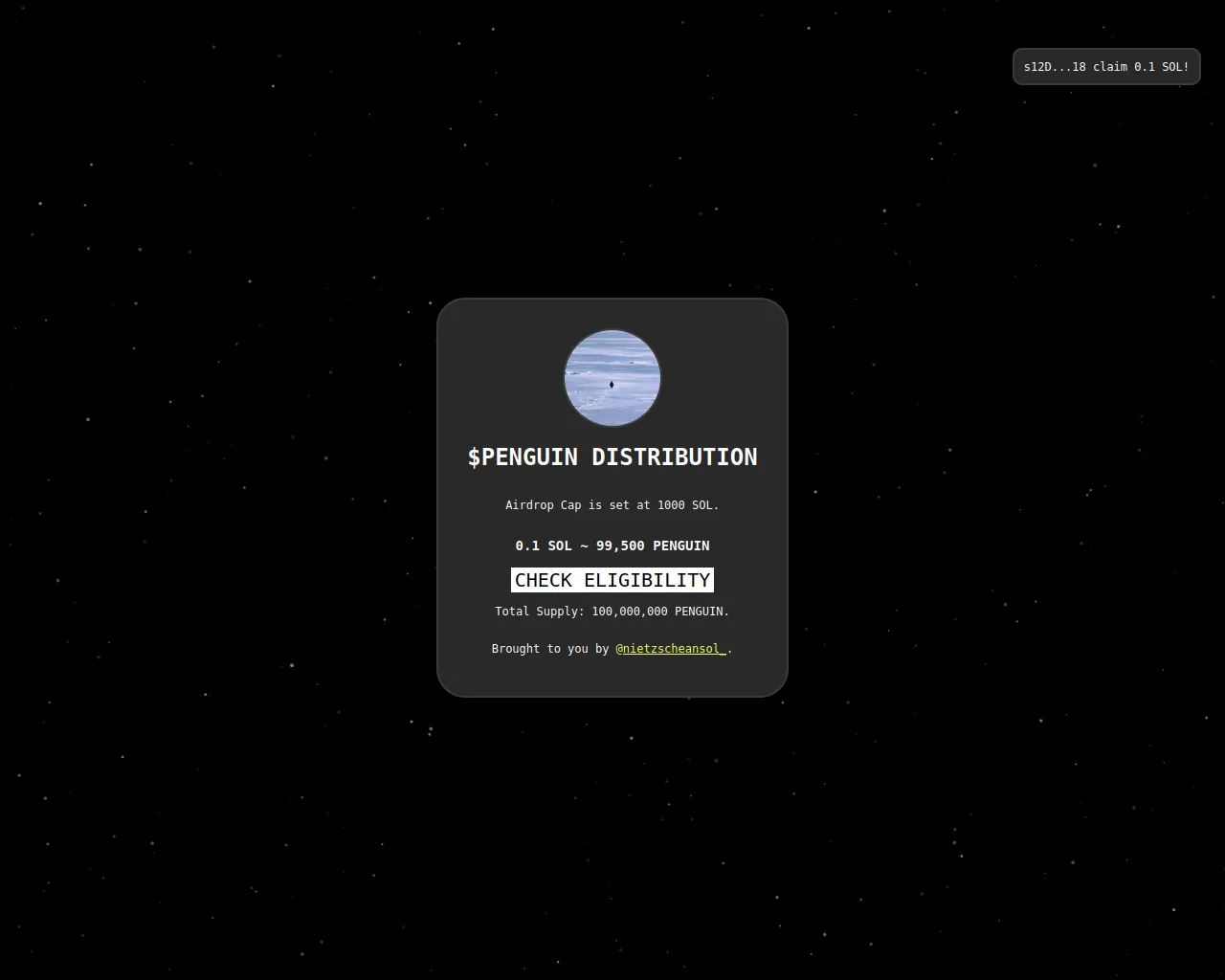 Screenshot of penguins-allocation.xyz