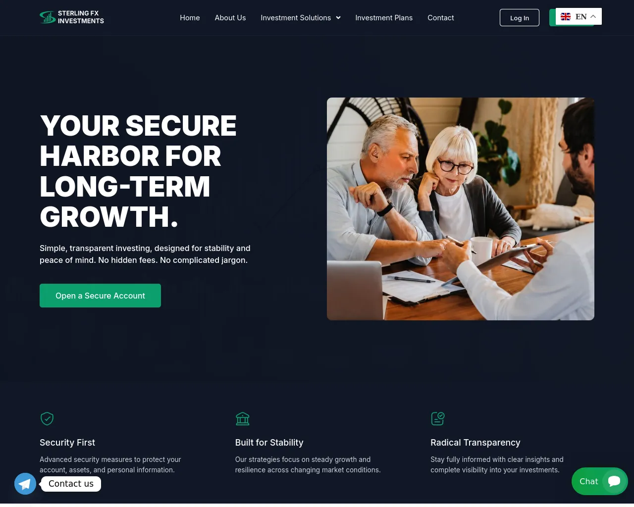 Screenshot of sterlingfxinvestments.com