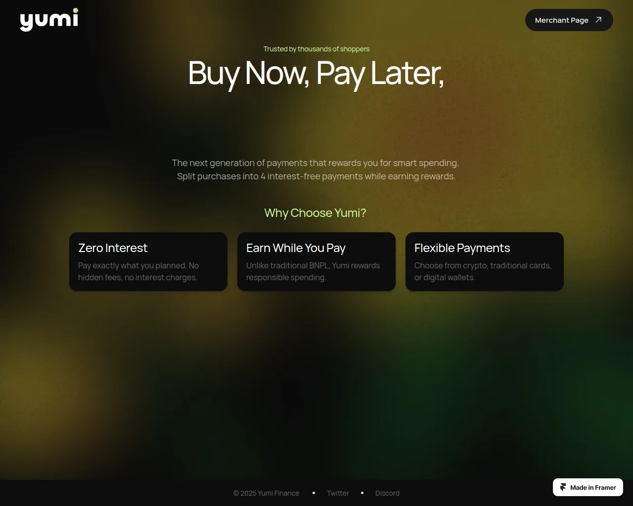 Screenshot of yumi.framer.ai