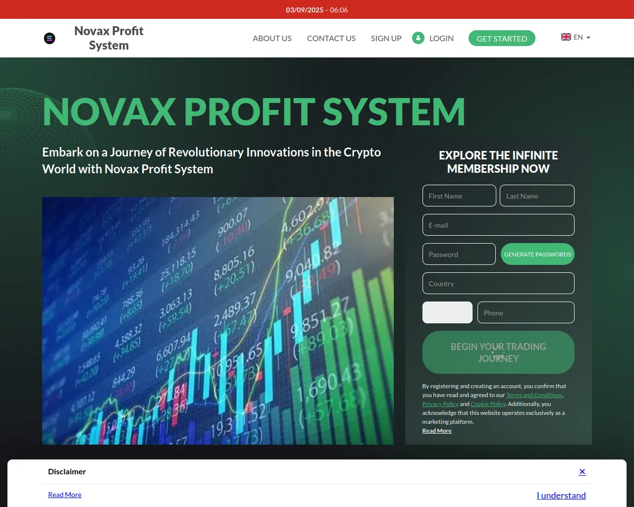 Screenshot of novax-profit-system.com