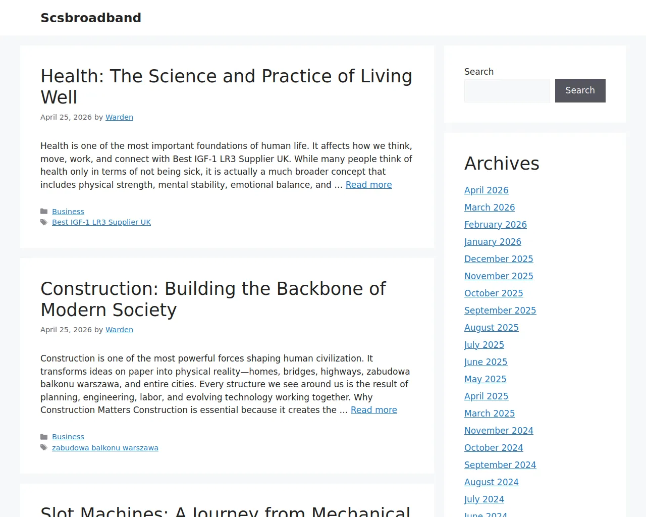 Screenshot of scsbroadband.com