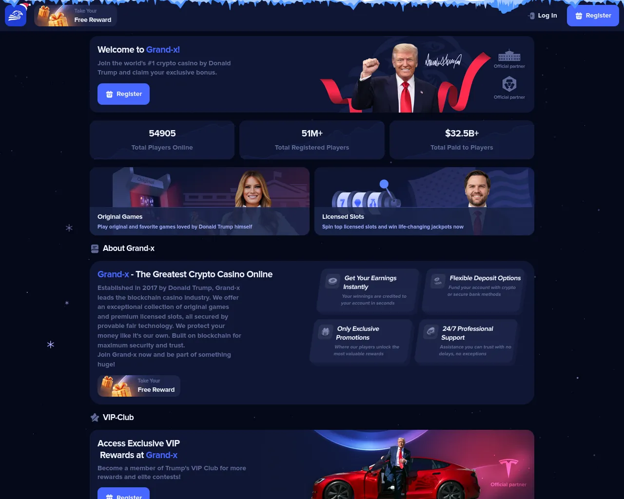 Screenshot of grand-x.pro