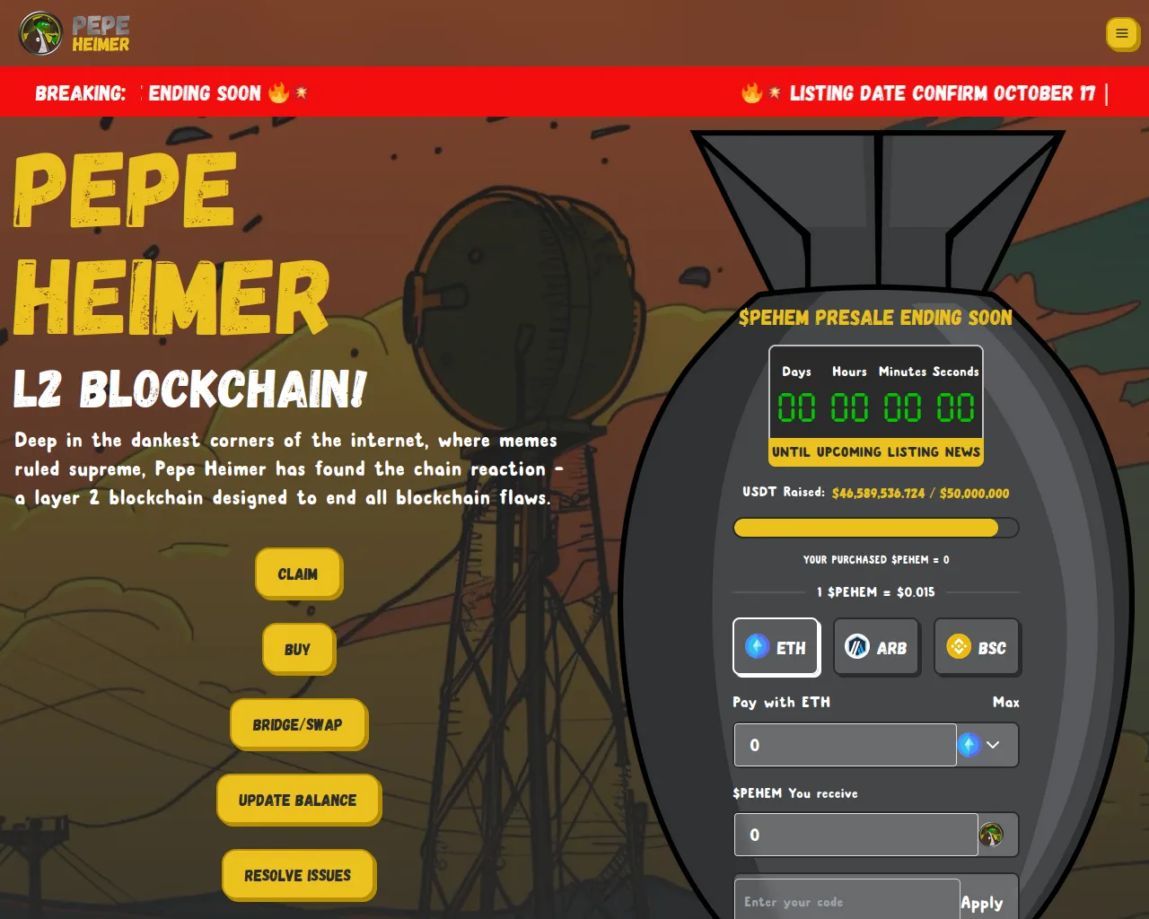Screenshot of m-pepeheimer.pages.dev