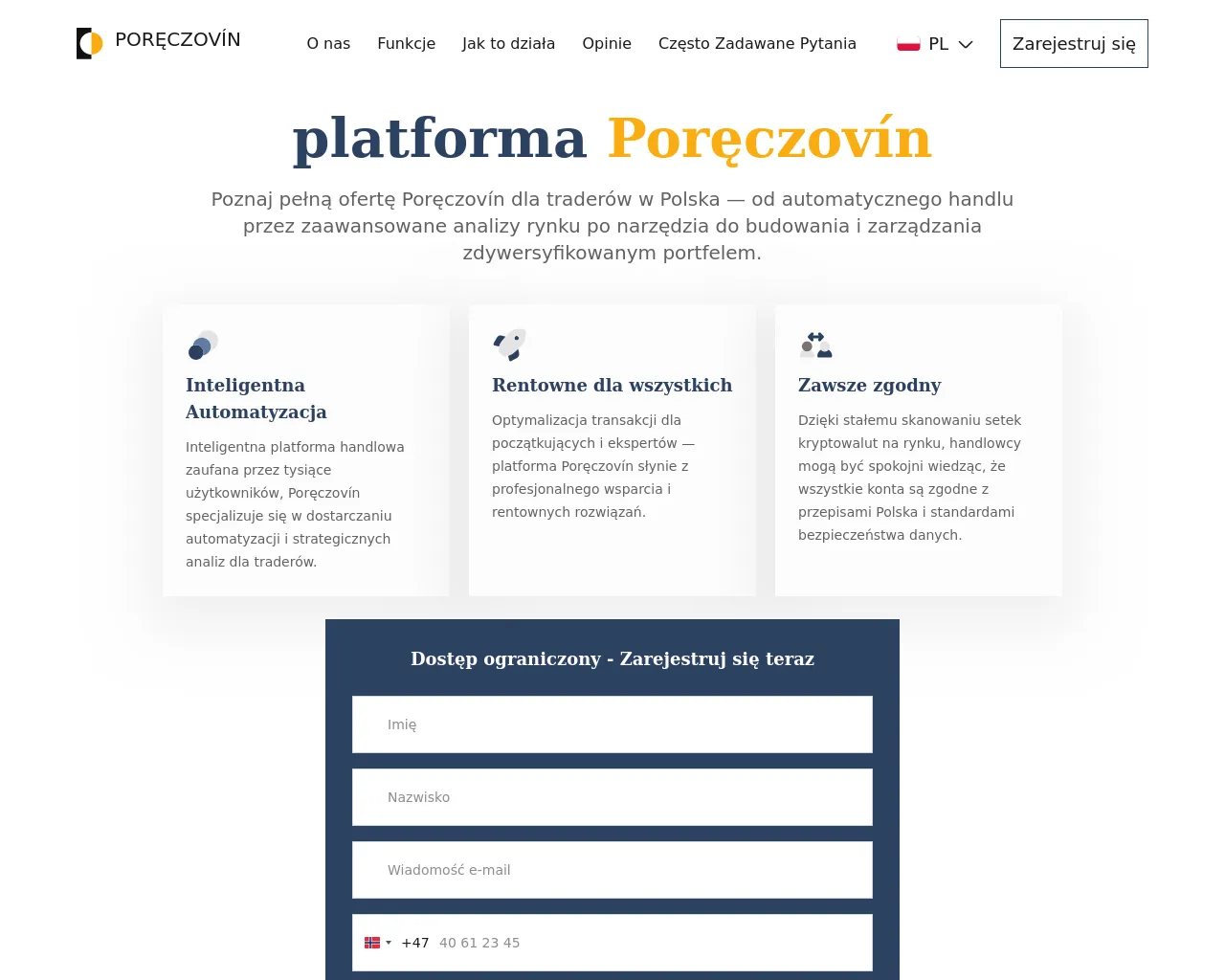 Screenshot of poreczovin.com