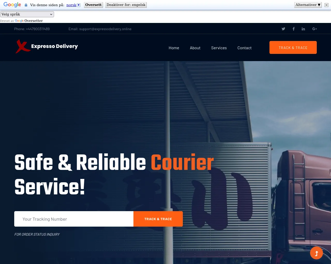 Screenshot of expressodelivery.online