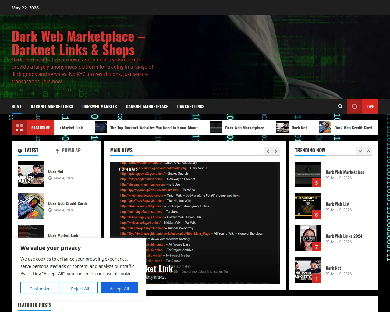 Screenshot of darkwebmarketplace.info