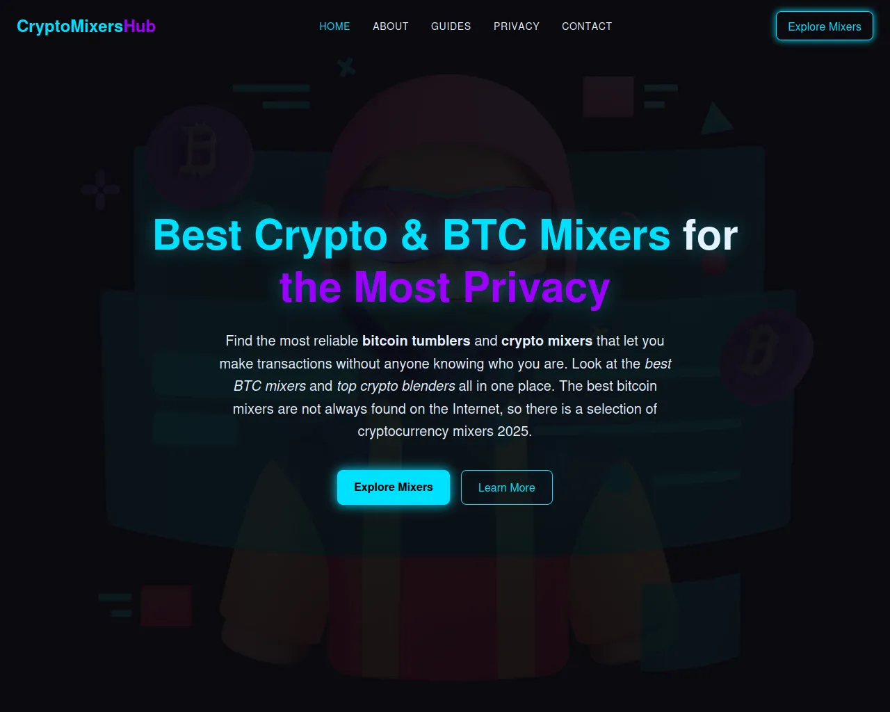 Screenshot of cryptomixershub.net
