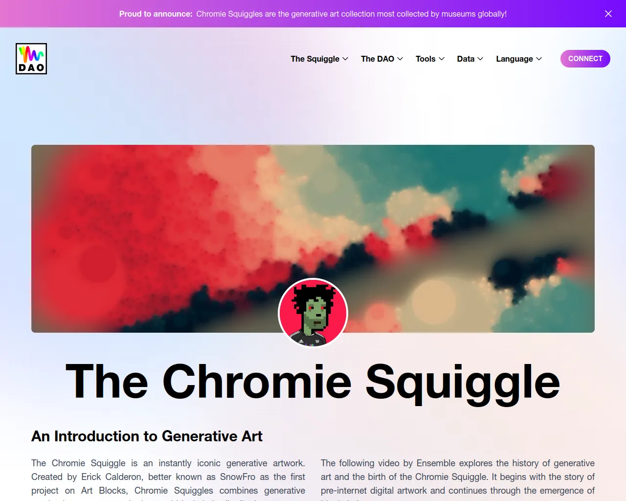 Screenshot of chromie-squiggle.art