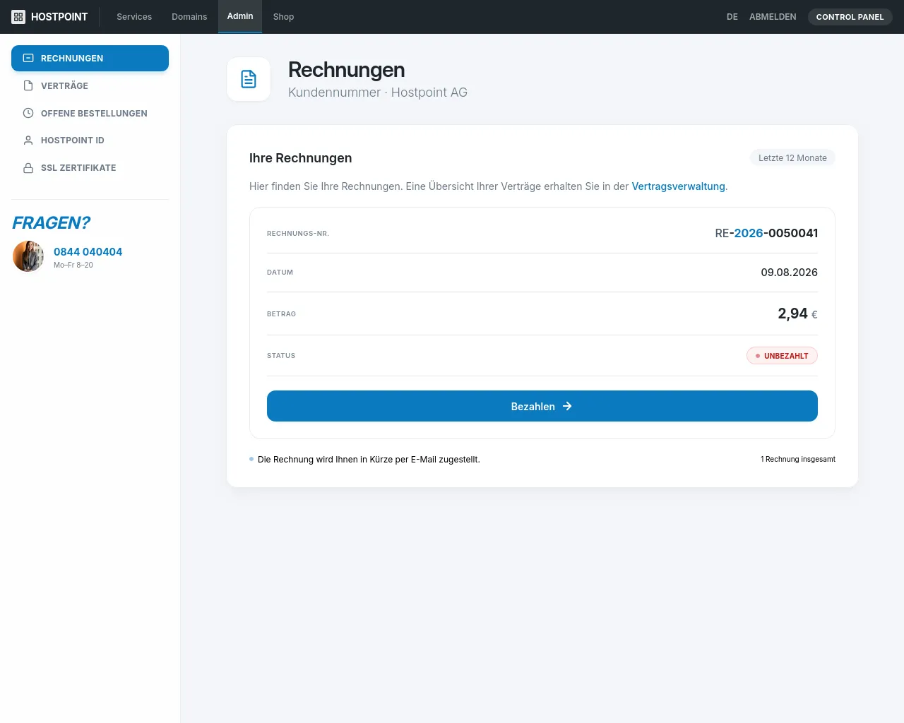 Screenshot of rechnungdirekt24.com