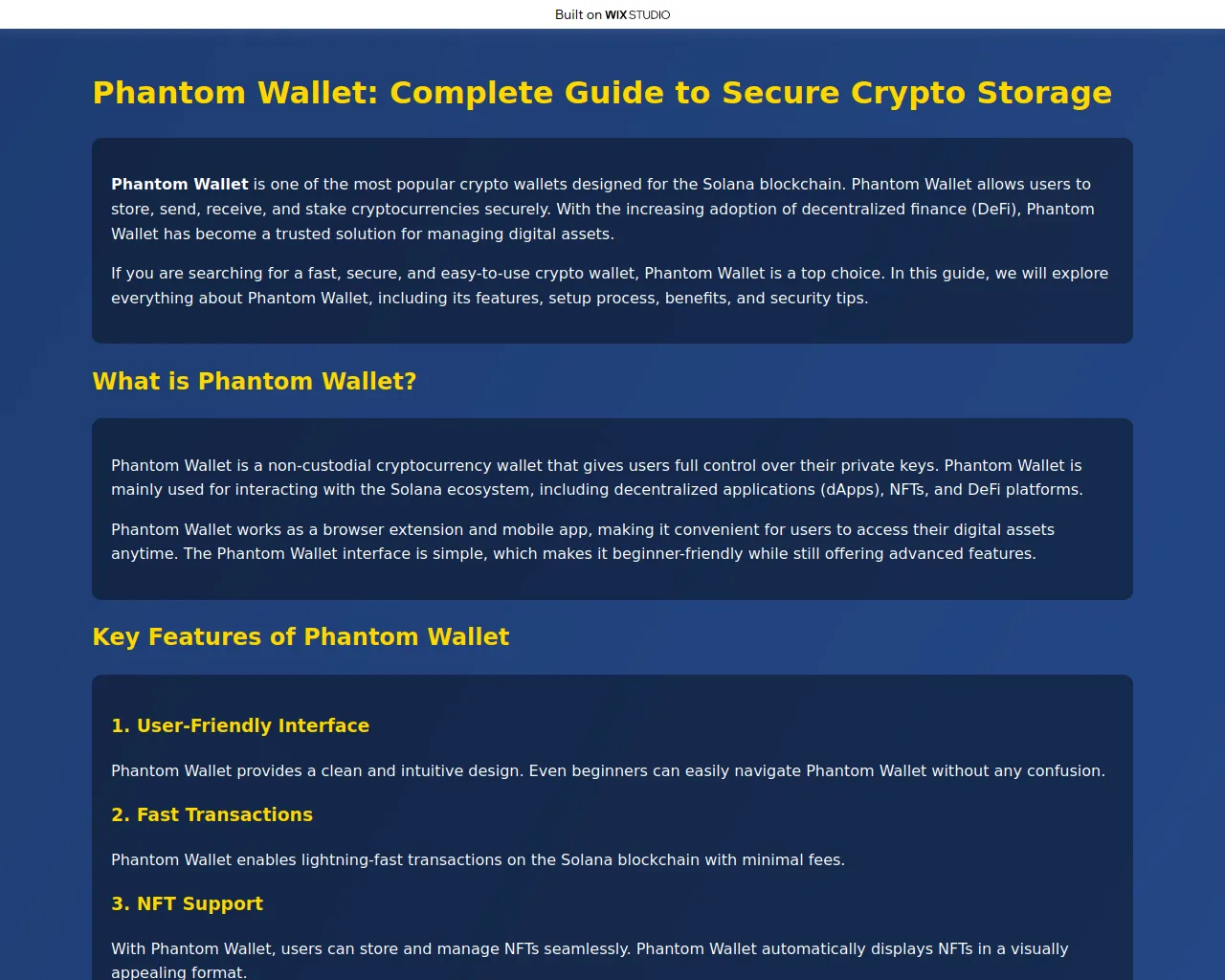 Screenshot of pphantomwa.wixstudio.com