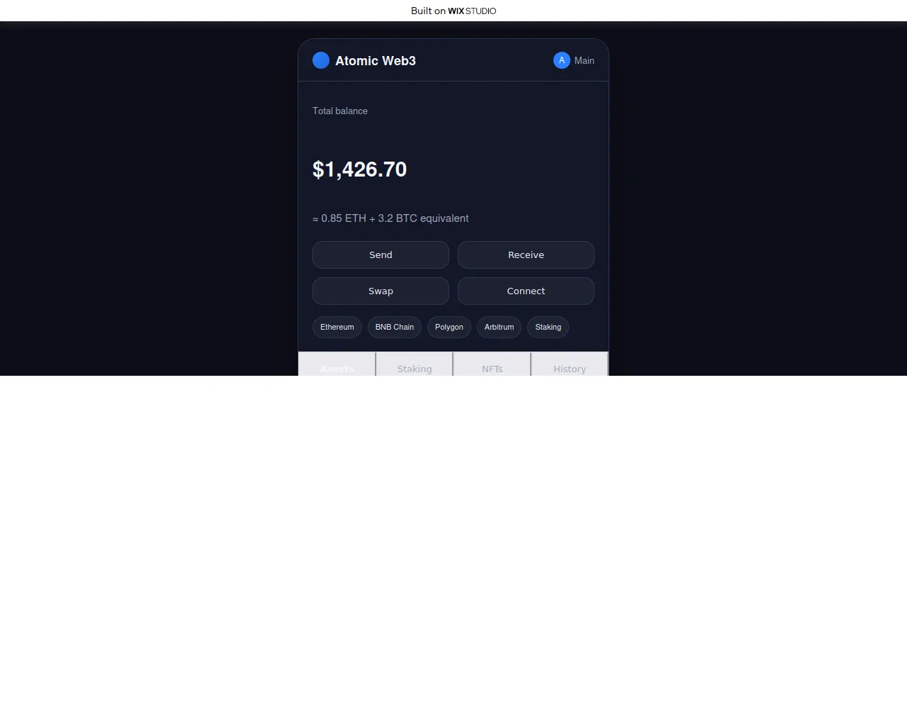 Screenshot of atomic-new.wixstudio.com
