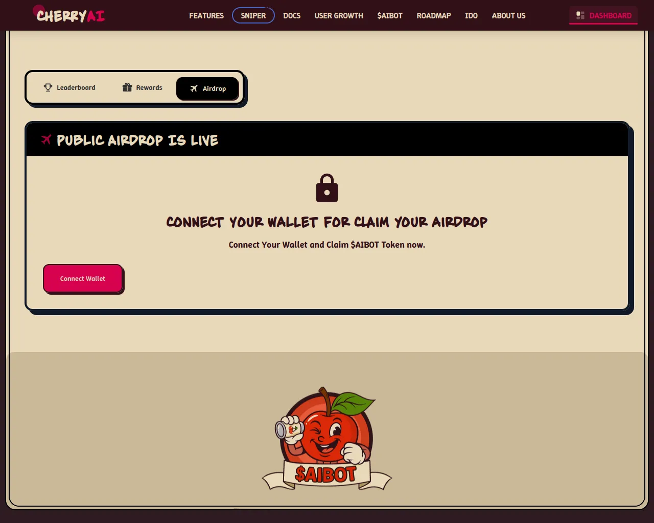 Screenshot of cherrybot-airdrop.website