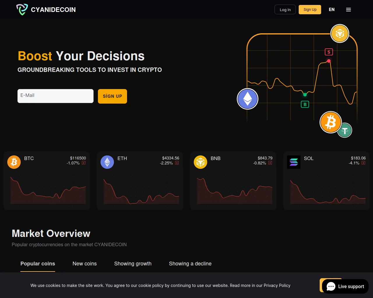 Screenshot of cyanidecoin.com
