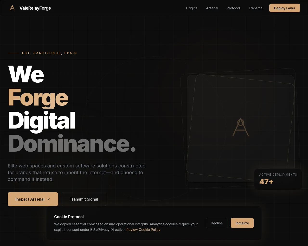 Screenshot of valerelayforge.com