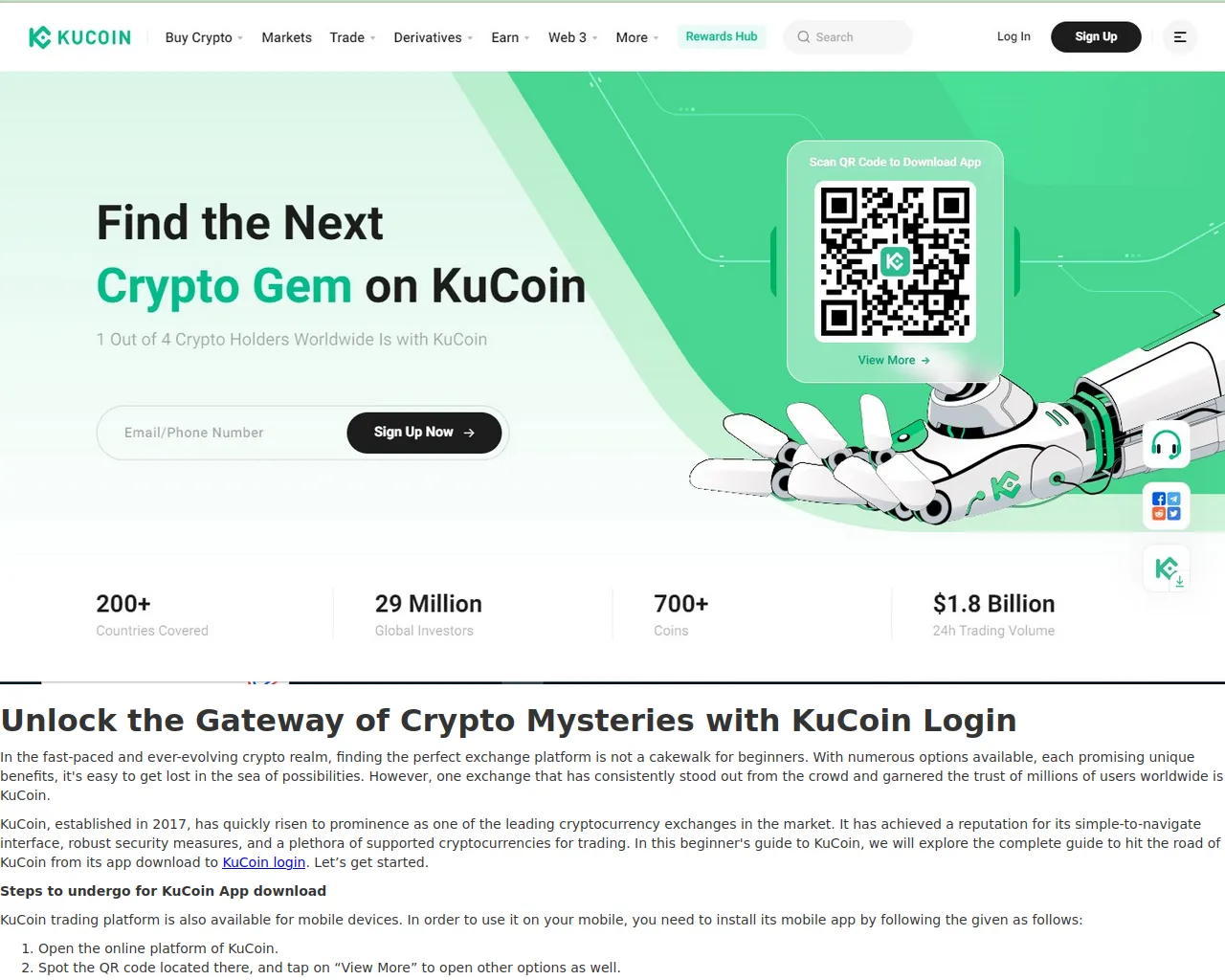 Screenshot of kucoinrloggen.webflow.io