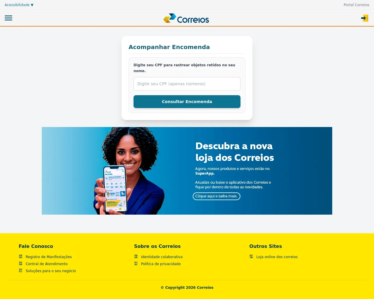 Screenshot of correioslogistica.online