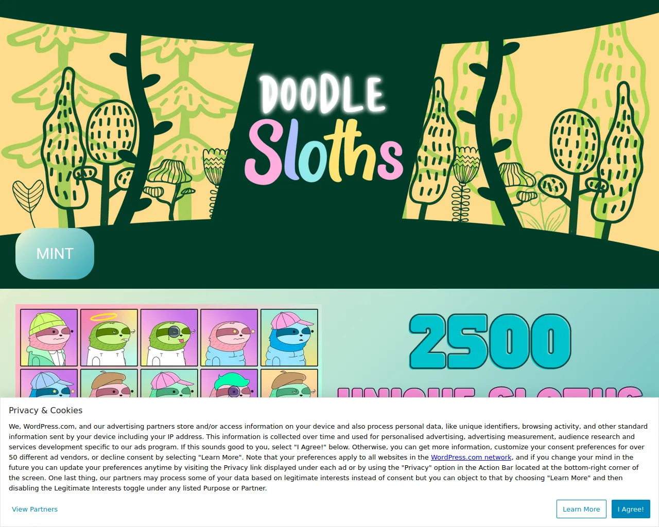 Screenshot of ww1.doodleslothsnft.xyz