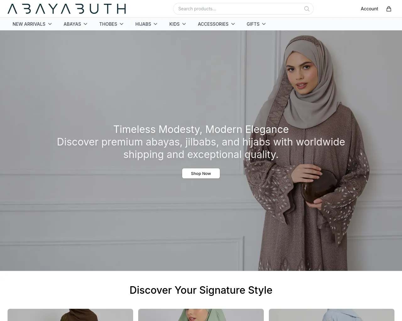 Screenshot of abayabuthstudio.shop