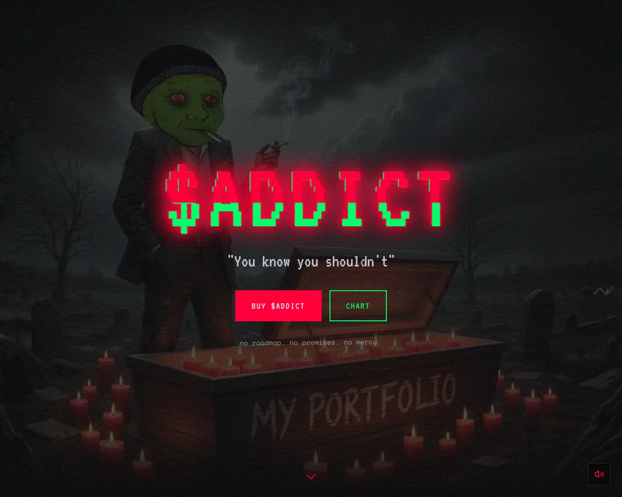 Screenshot of addictedtoshitcoins.wtf