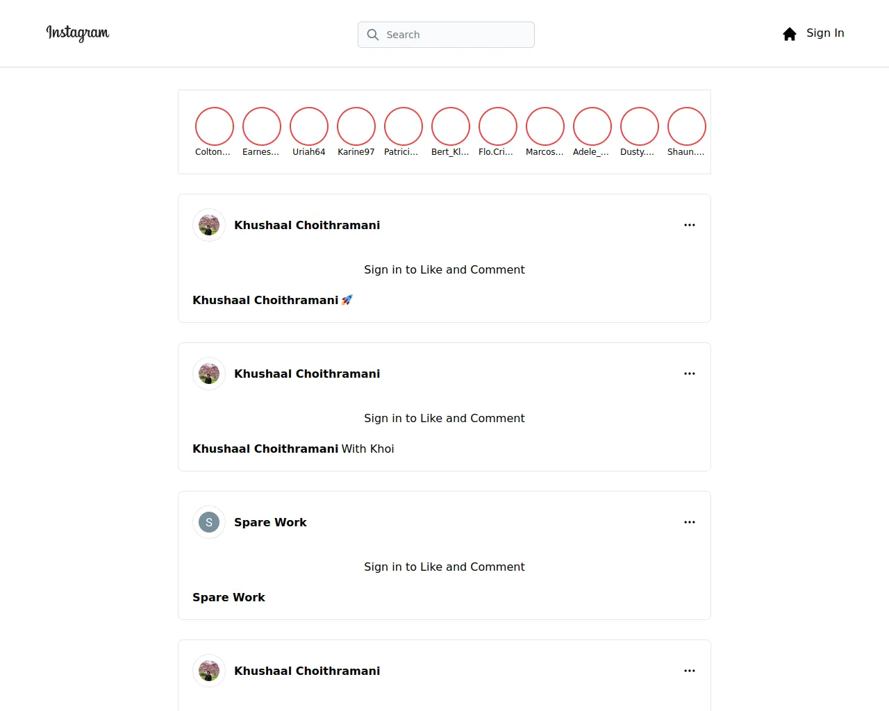 Screenshot of instagram-nextjs-three.vercel.app