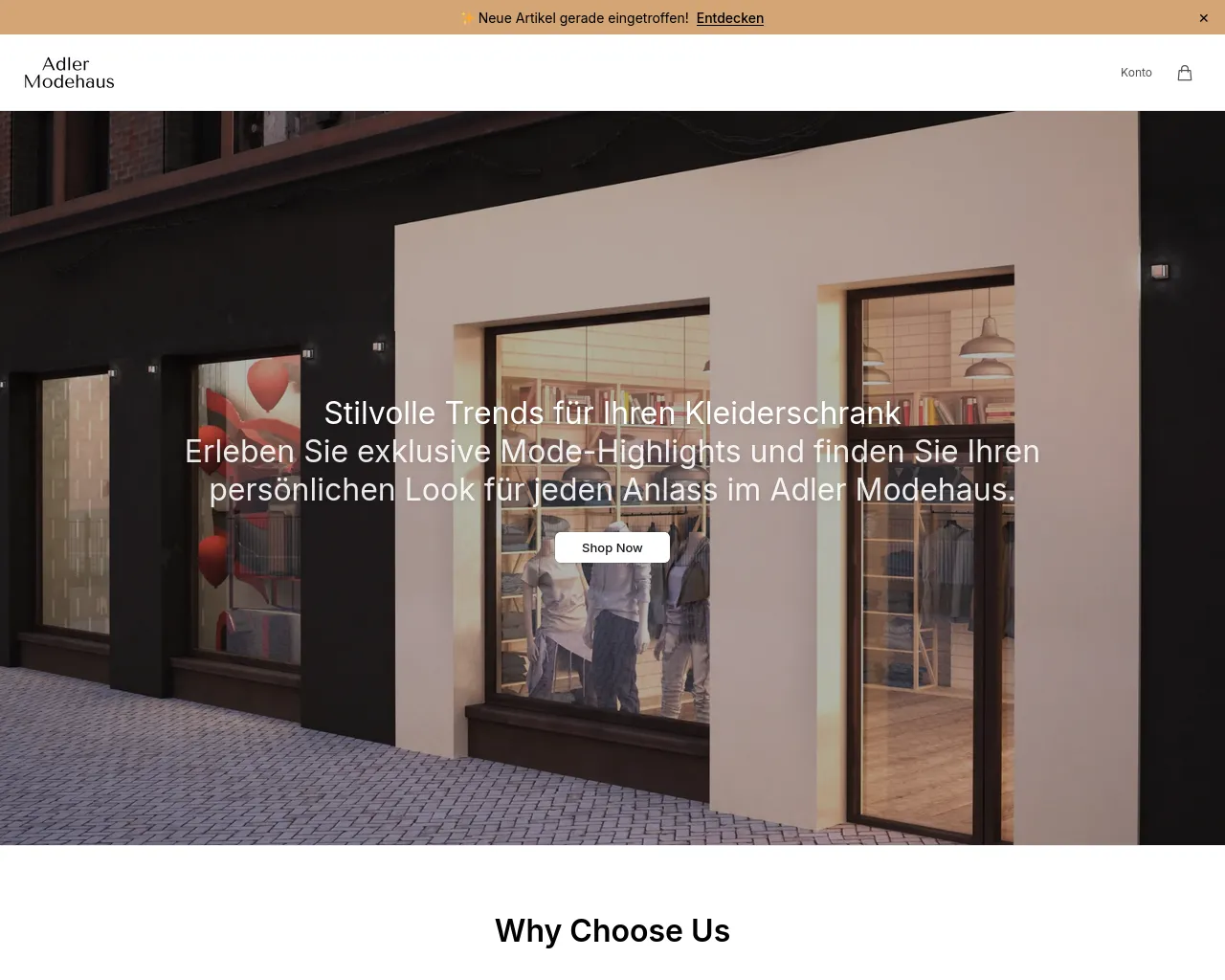 Screenshot of adlermodehausofficial.shop